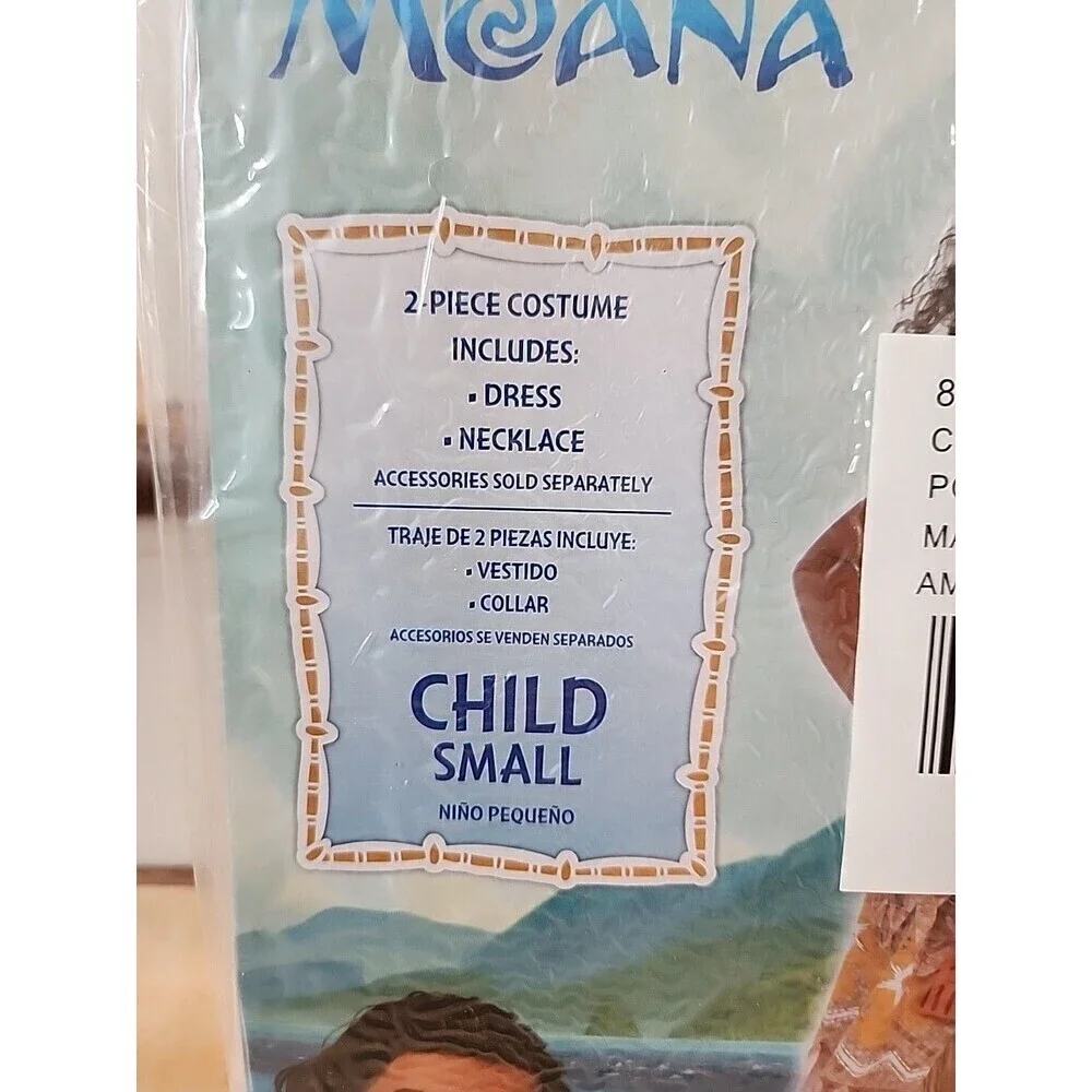 Disney Moana Costume,  Child Small,  Size (4-6)